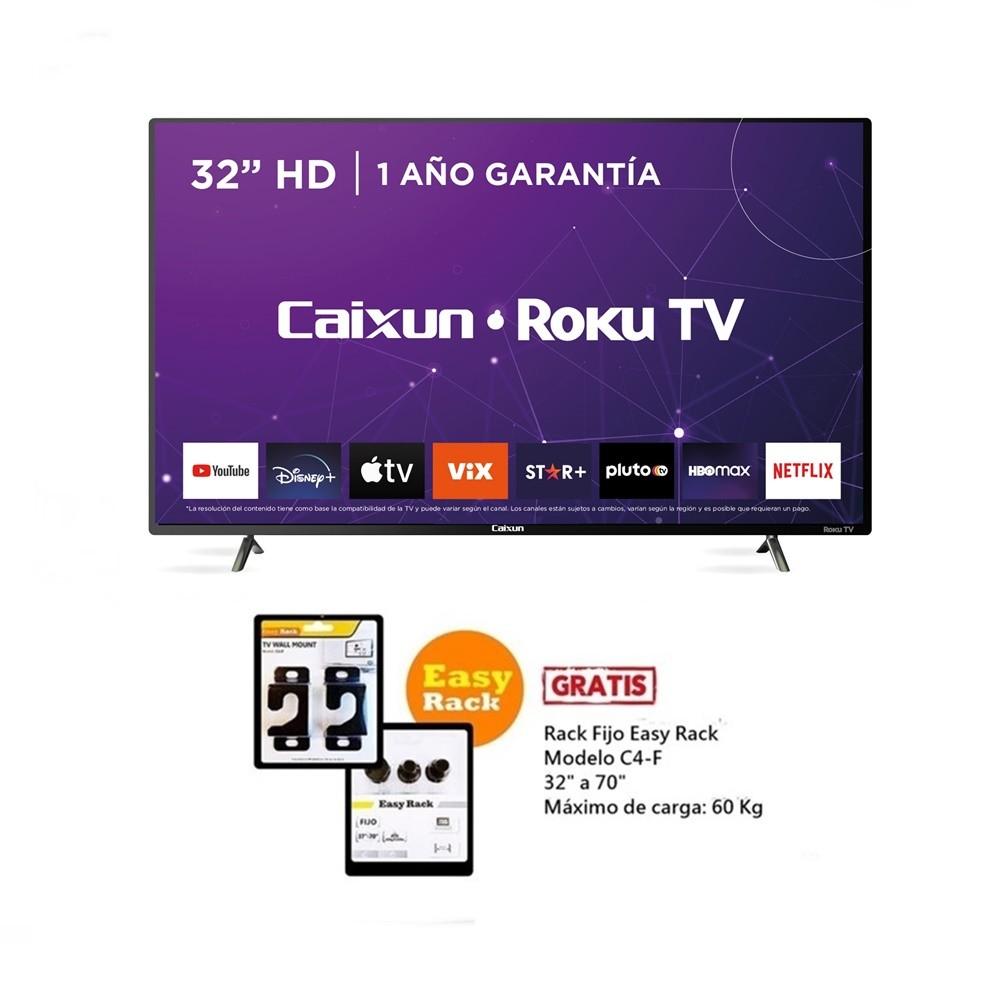 TELEVISOR CAIXUN 32" SMART TV HD ROKU C32V1HR 2024 + RACK FIJO C4-F GRATIS