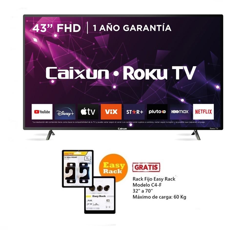 TELEVISOR CAIXUN 43" SMART TV HD ROKU C43V1FR 2024 + RACK FIJO C4-F GRATIS