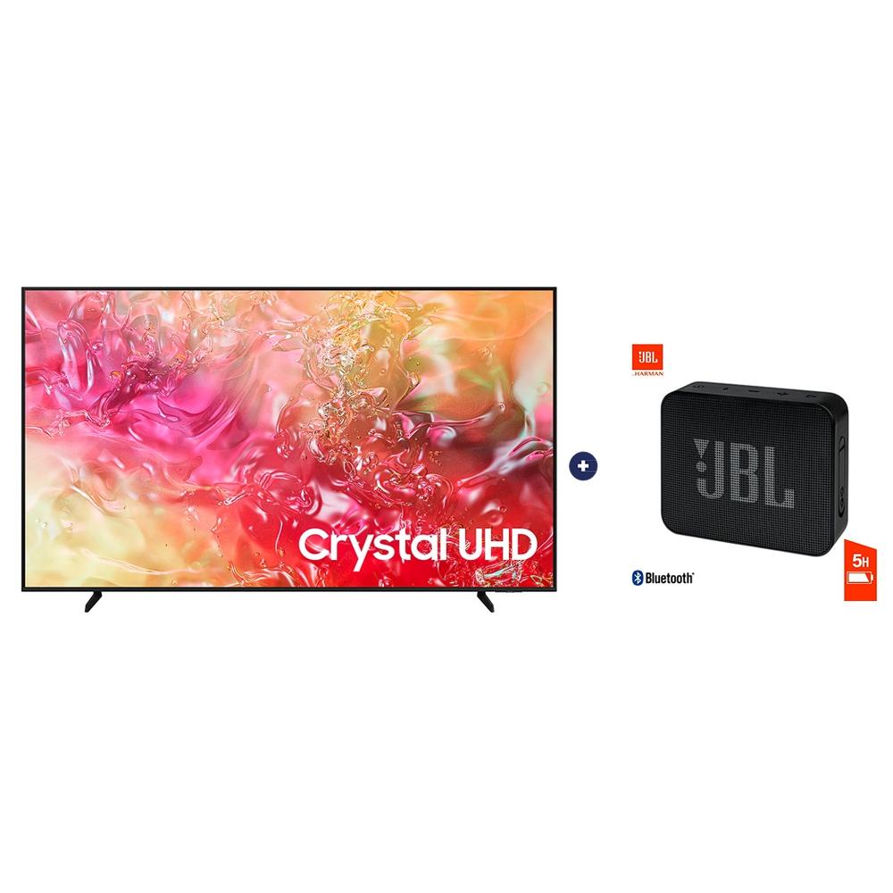 TELEVISOR SAMSUNG 65″ (UN65DU7000) UHD 4K SMART
+ PARLANTE JBL GO ESSENTIAL NEGRO