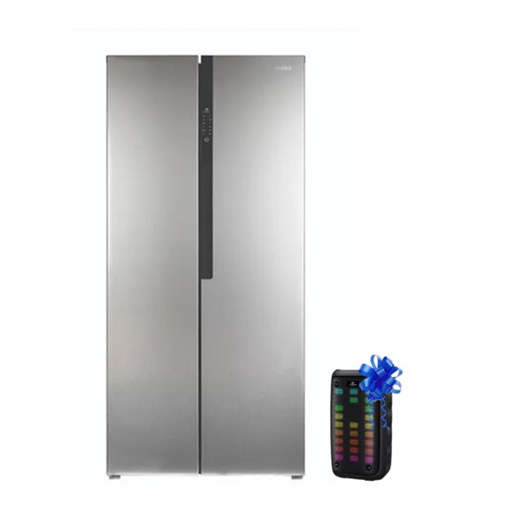 REGRIGERADORA MABE SIDE BY SIDE NO FROST INVERTER 511 LTS MSD518LKRSS0 INOX + PARLANTE EVERSOUND EV5000 DE REGALO