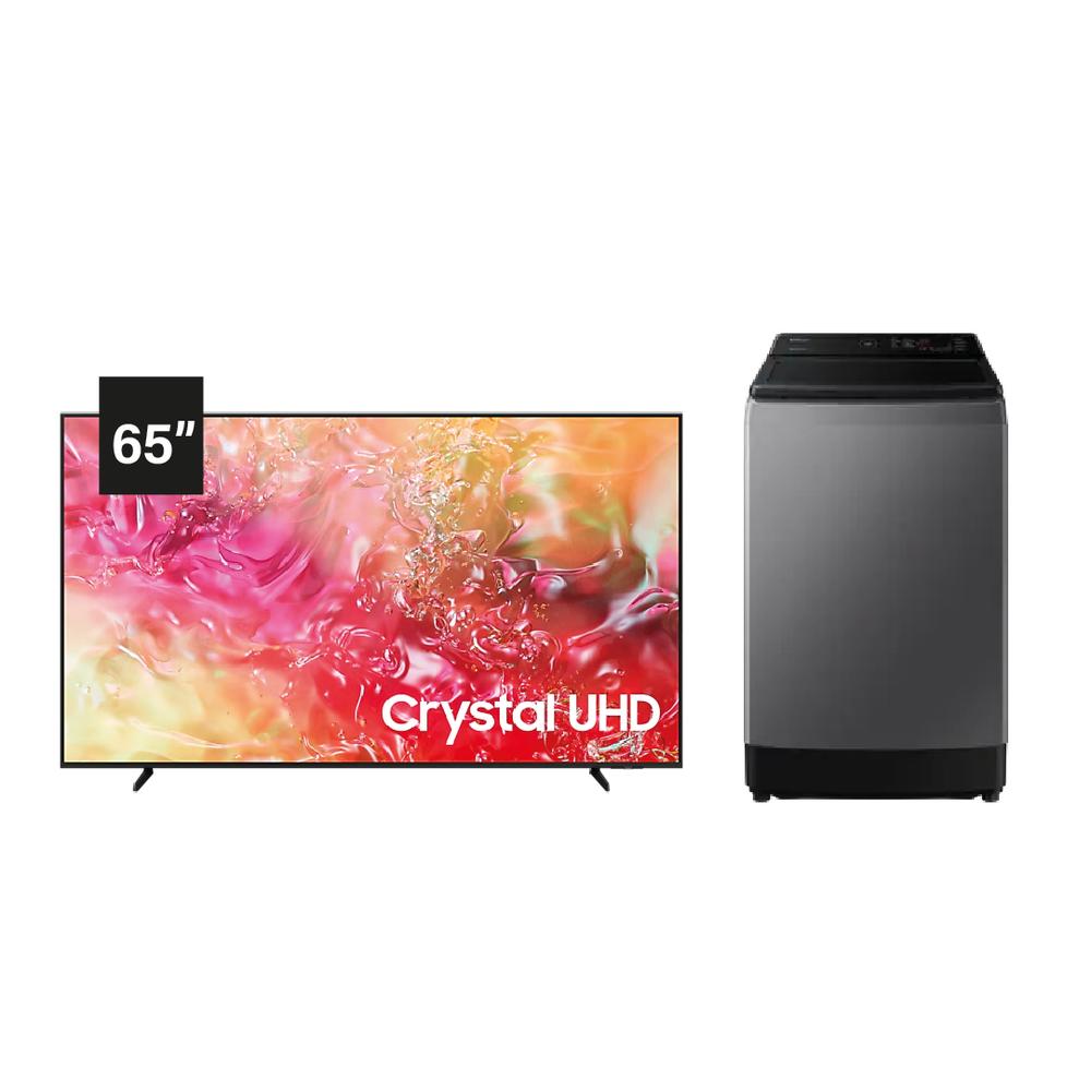 TELEVISOR SAMSUNG 65'' - UN65DU7000GXPE + LAVADORA SAMSUNG 13 KG - WA13CG5441BDPE