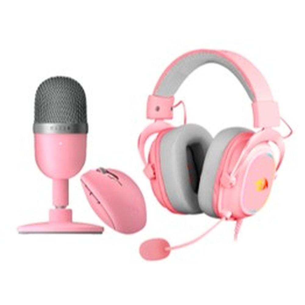 COMBO MICRÓFONO RAZER SEIREN + RAZER OROCHI V2 + AUDÍFONOS REDRAGON ZEUS X
