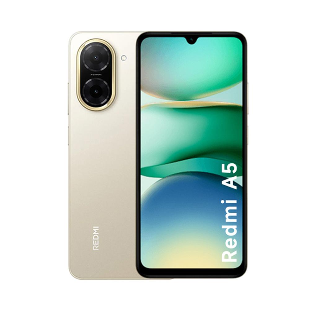 CELULAR XIAOMI REDMI A5 64GB 3GB RAM DORADO PANTALLA 6.88”, 120HZ, CÁMARA DUAL IA 32MP