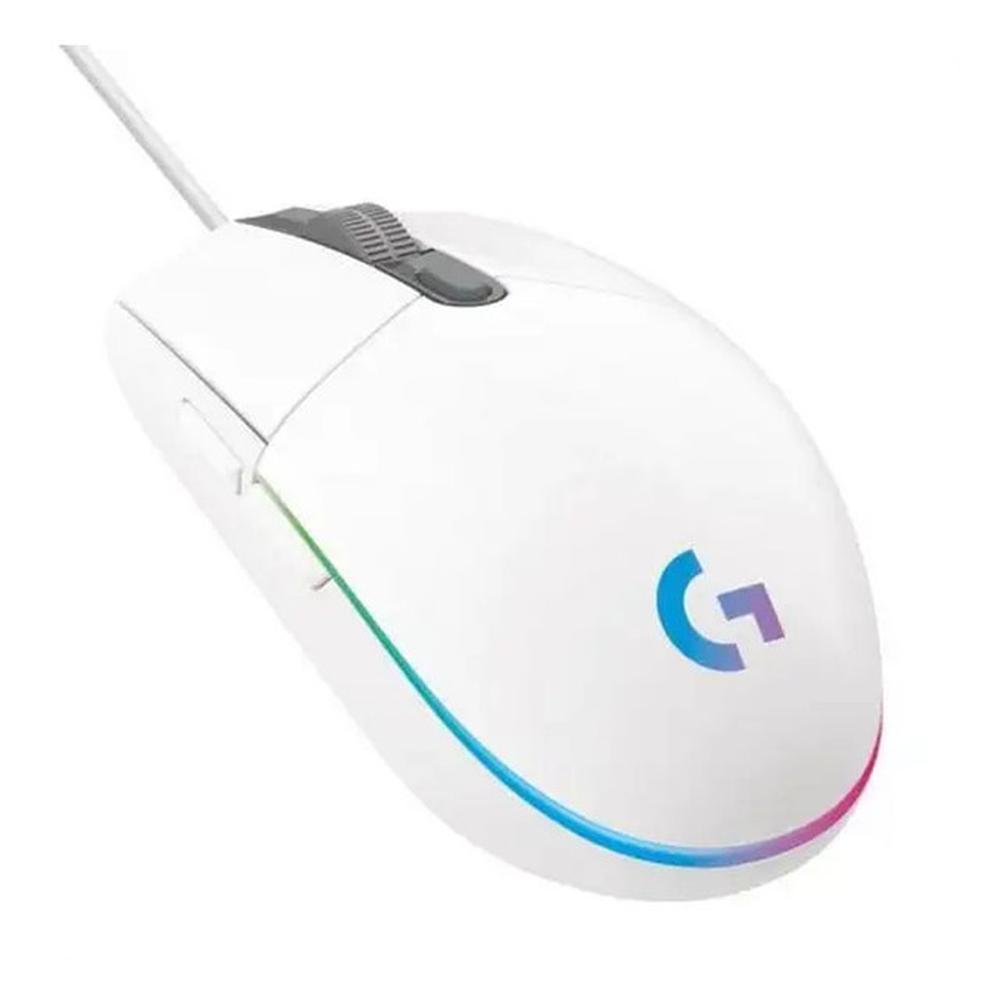 MOUSE GAMING LOGITECH G203, RGB, BLANCO