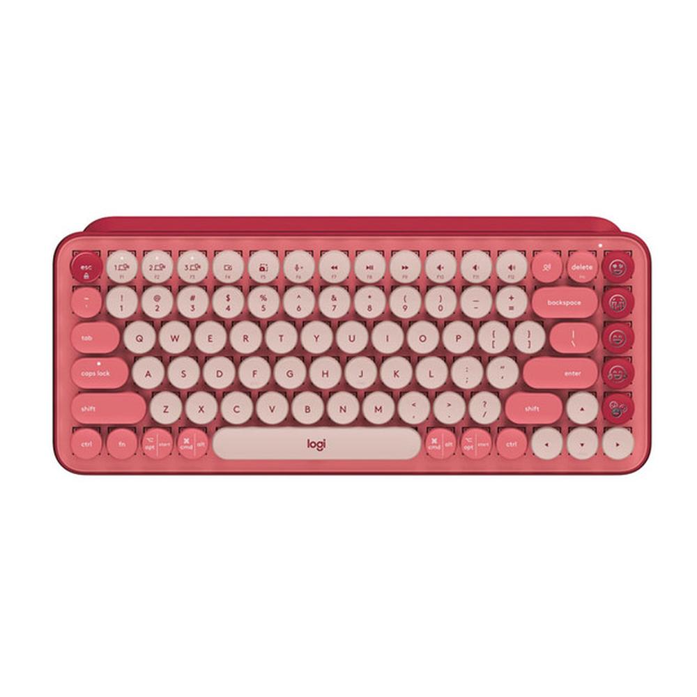 TECLADO INALAMBRICO LOGITECH POP KEYS, BLUETOOTH 5.1, COLOR CORAL ROSA
