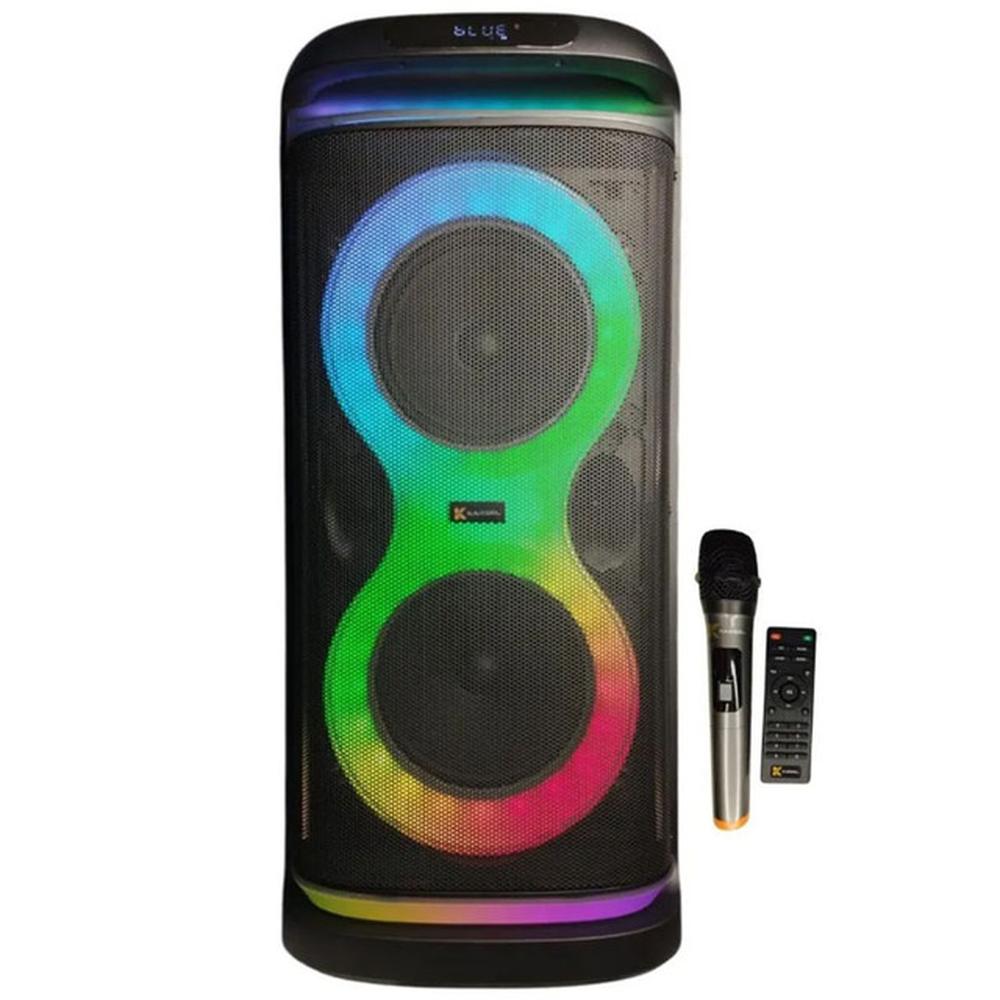 PARLANTE C/BATERIA KASSEL K2818 , 2X8, RGB, C/R, MIC INALAMBRICO, AC POWER, KARAOKE