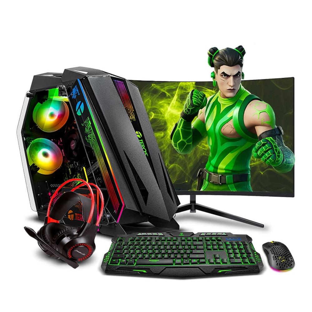 MI PC LISTA - PC GAMER FALKOR GREEN RYZEN 5 5500X3D 32GB 1TB 24" CURVO RTX5060 8GB MIPCLISTA - MI PC LISTA