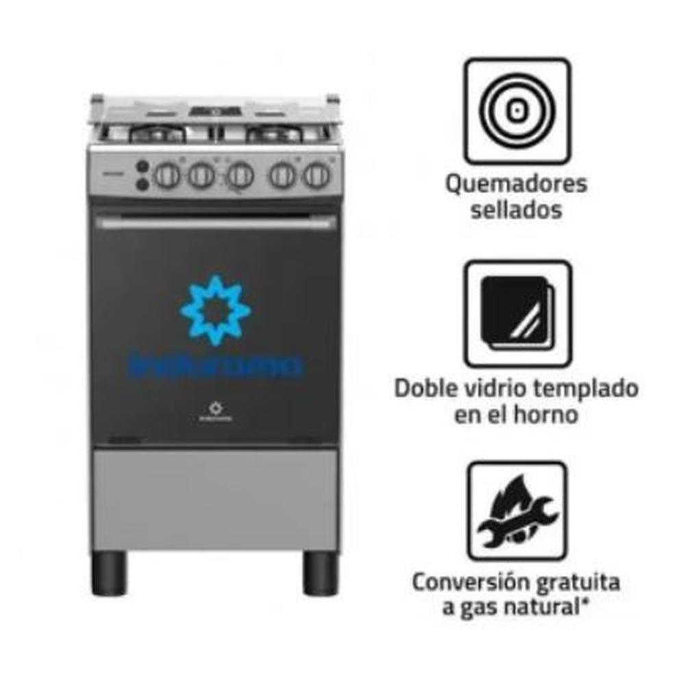 COCINA GAS INDURAMA MATISSE 20" CROMA 4 HORNILLAS