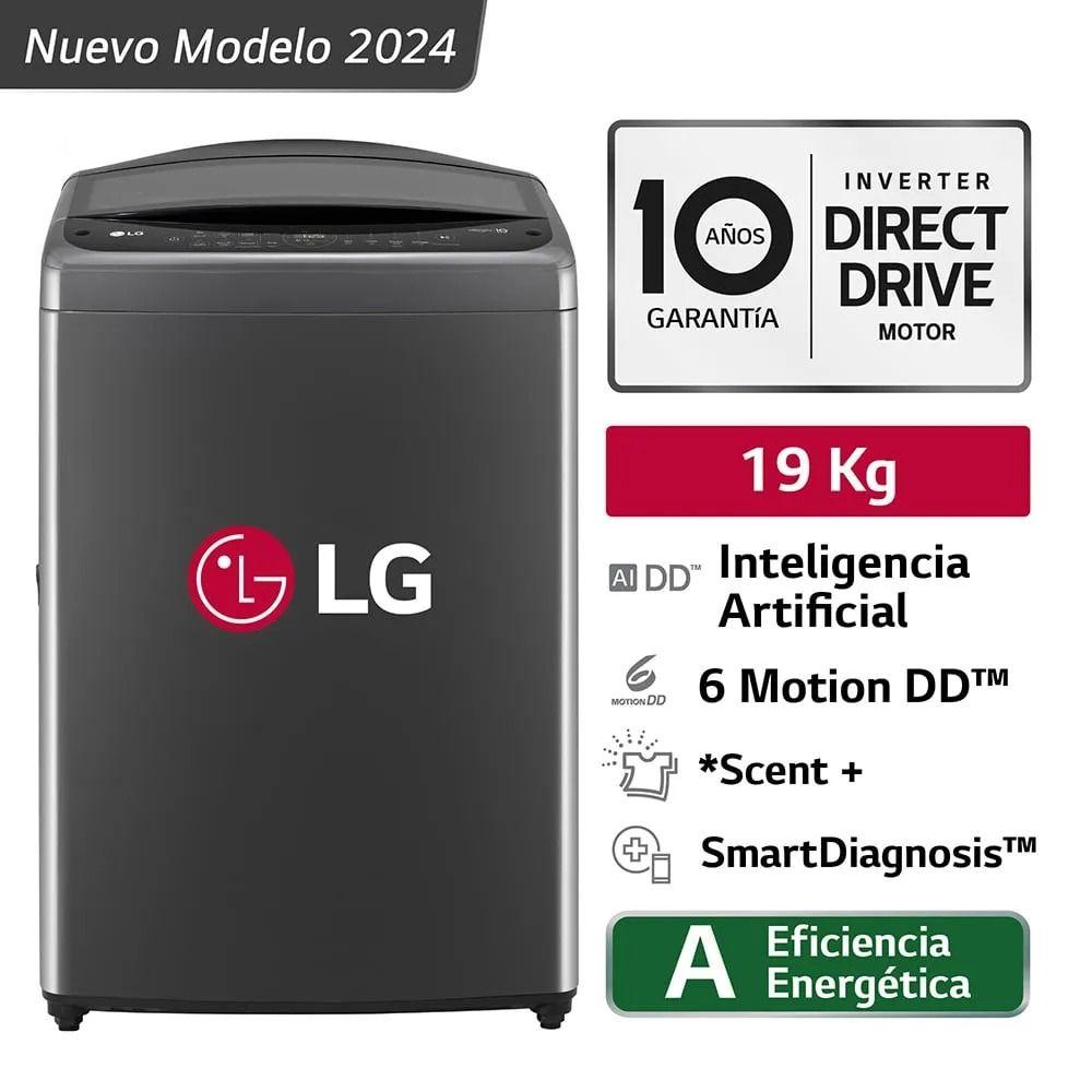 LAVADORA AUTOMÁTICA LG WT19BV6T 19KG NEGRO CLARO