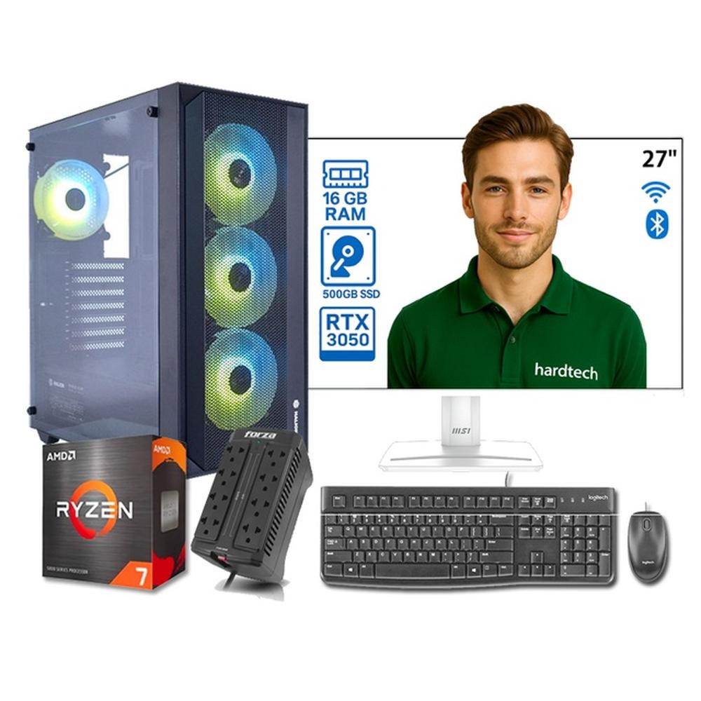 PC DE ESCRITORIO PROCESADOR AMD RYZEN 7 5700G, 16GB RAM, SSD 500GB, RTX-3050