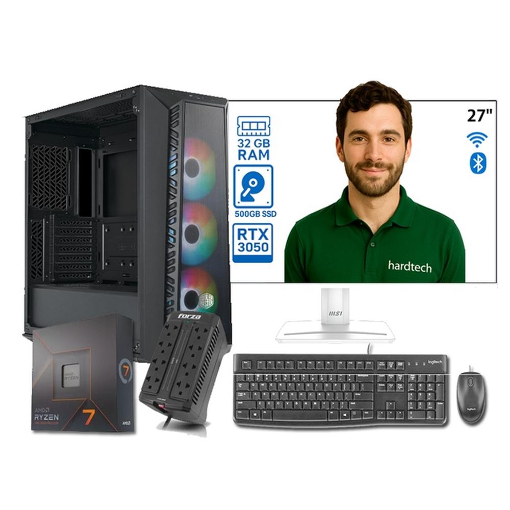 PC DE ESCRITORIO PROCESADOR AMD RYZEN 7 7700X, 16GB RAM, SSD 500GB, RTX 3050