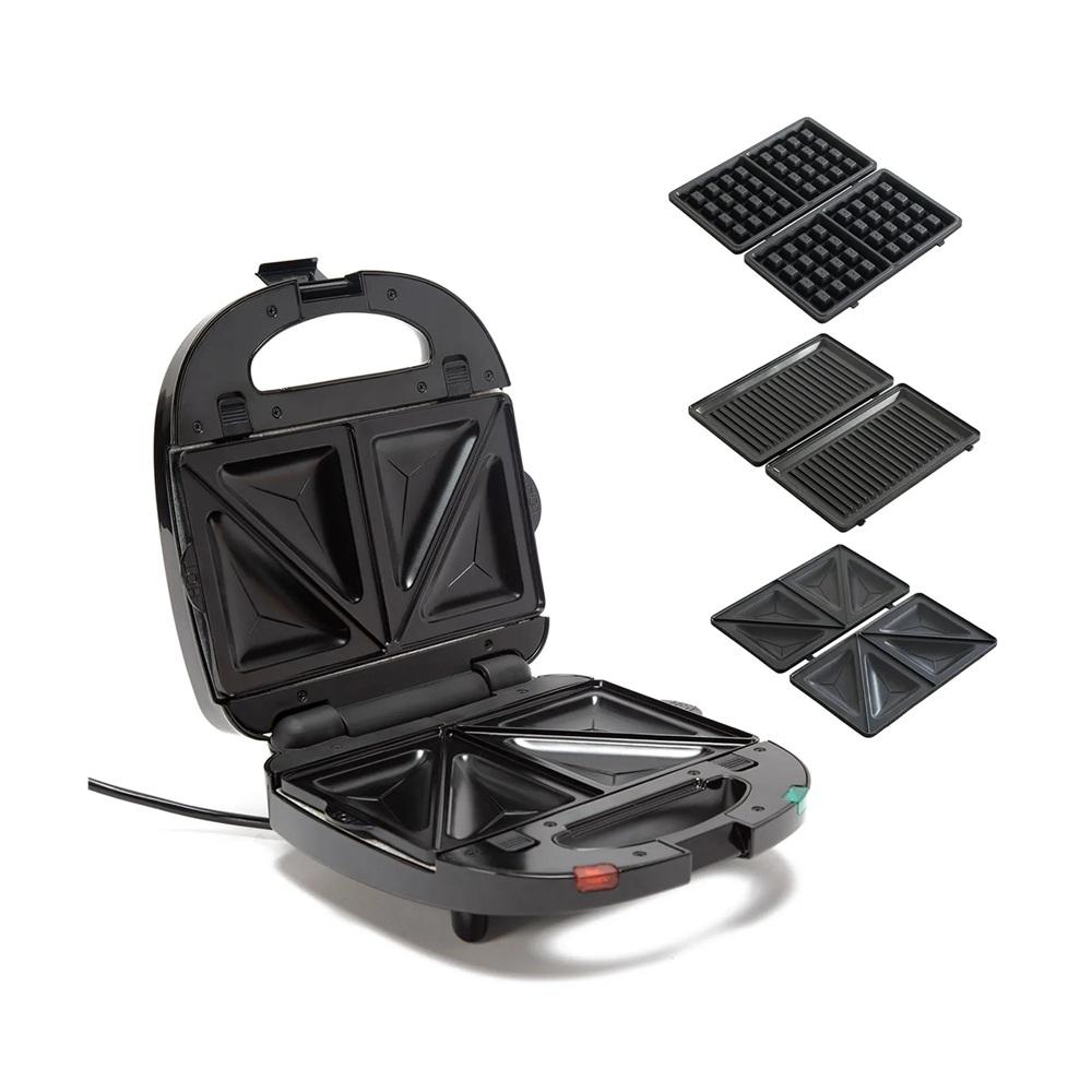 SANDWICHERA 3 EN 1 INCLUYE 3 PLACAS (SANDWICHERA,WAFFLERA,P