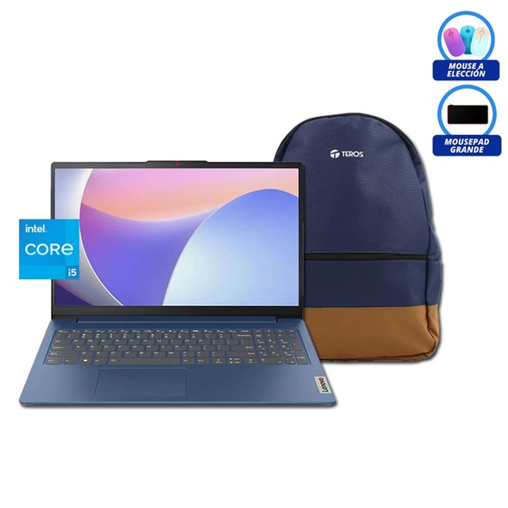LAPTOP LENOVO IDEAPAD SLIM 3 83ER001DLM, 15.6“ FULL HD, INTEL CORE I5-12450H 2.0-4.4GHZ, 16GB LPDDR5,512GB SSD, TECLADO EN ESPAÑOL, FREEDOS, COLOR AZU