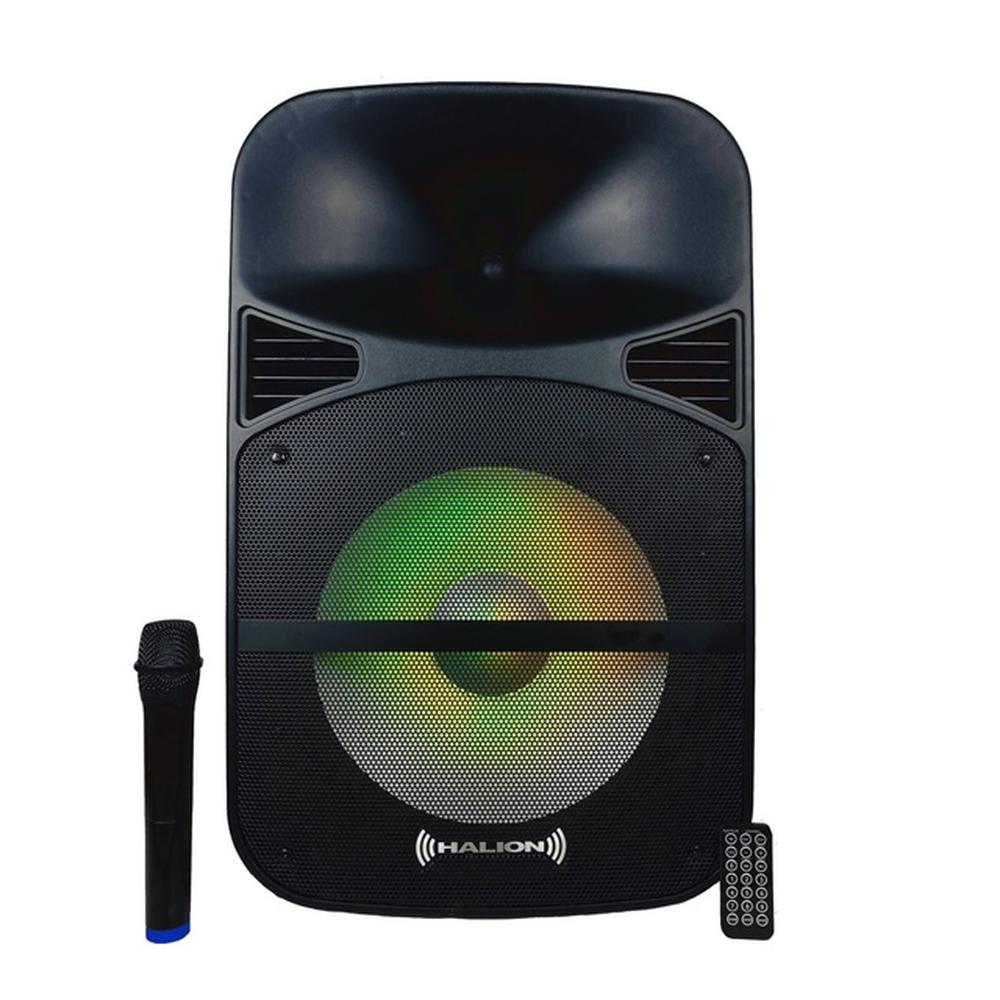 PARLANTE ACTIVO 15 HALION PHA-15MDB BATERIA 1000W 1UHF MIC LED