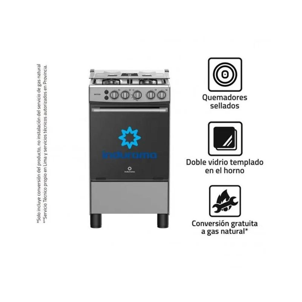 COCINA GAS INDURAMA MATISSE 20" CROMA 4 HORNILLAS