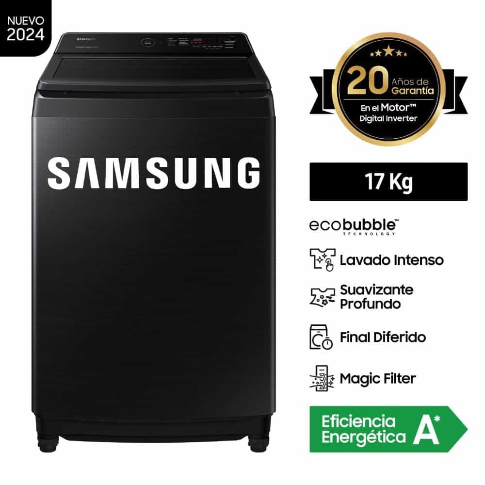 LAVADORA AUTOMÁTICA SAMSUNG WA17CG6441BVPE 17K NEGRO
