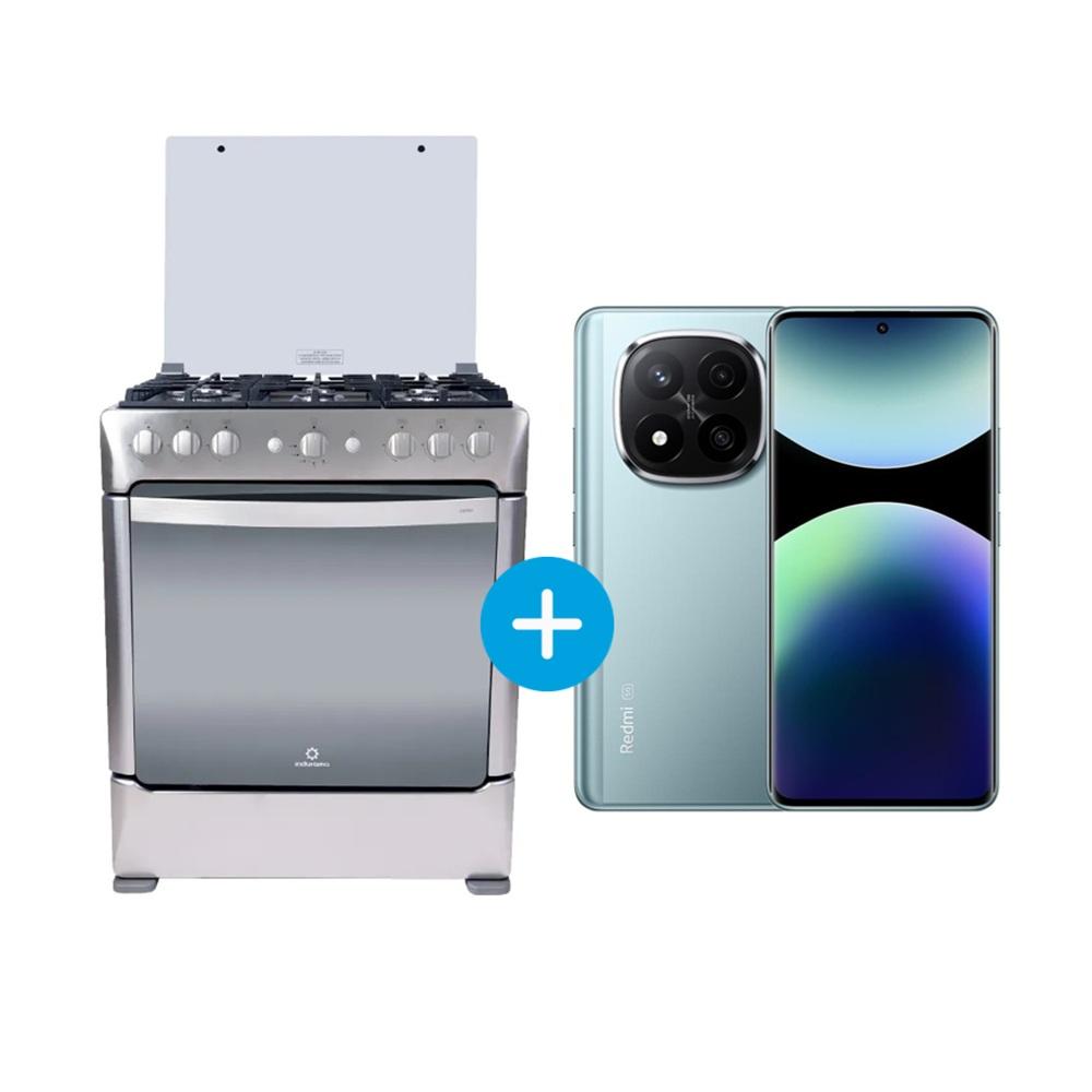 COMBO COCINA A GAS INDURAMA 6 QUEMADORES Y  REDMI NOTE 14 PRO PLUS 5G 256GB