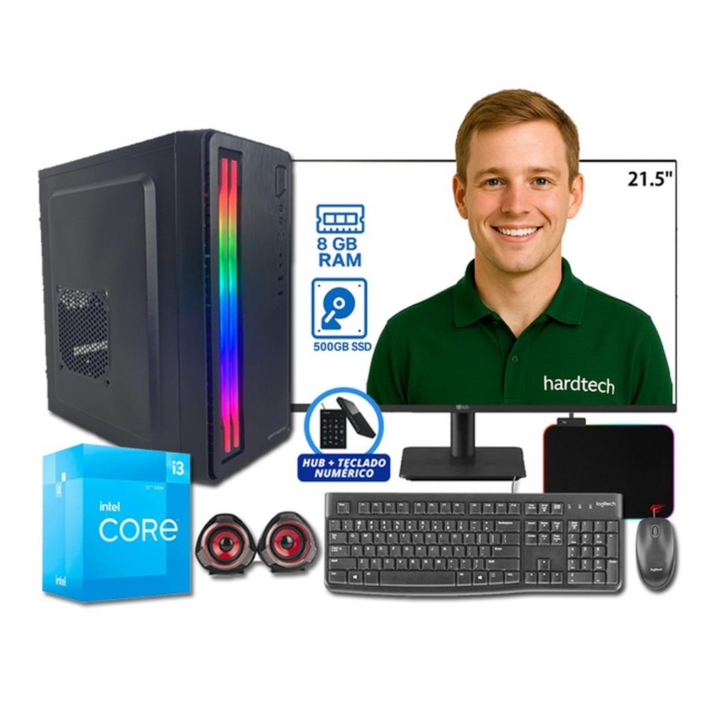 PC DE ESCRITORIO PROCESADOR INTEL CORE I3-12100, 8GB RAM, SSD 500GB