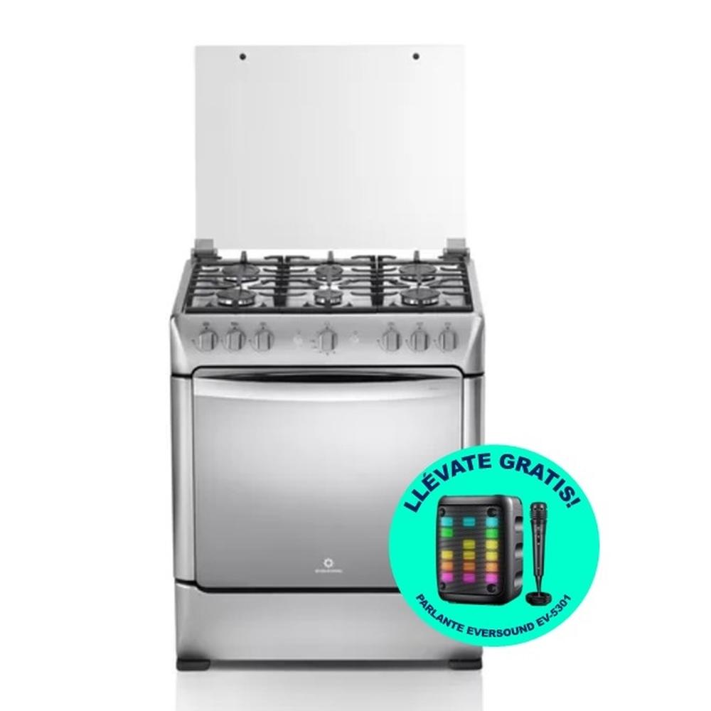 COCINA INDURAMA PARMA ZAFIRO 6 HORNILLAS + PARLANTE EVERSOUND EV-5301 DE REGALO
