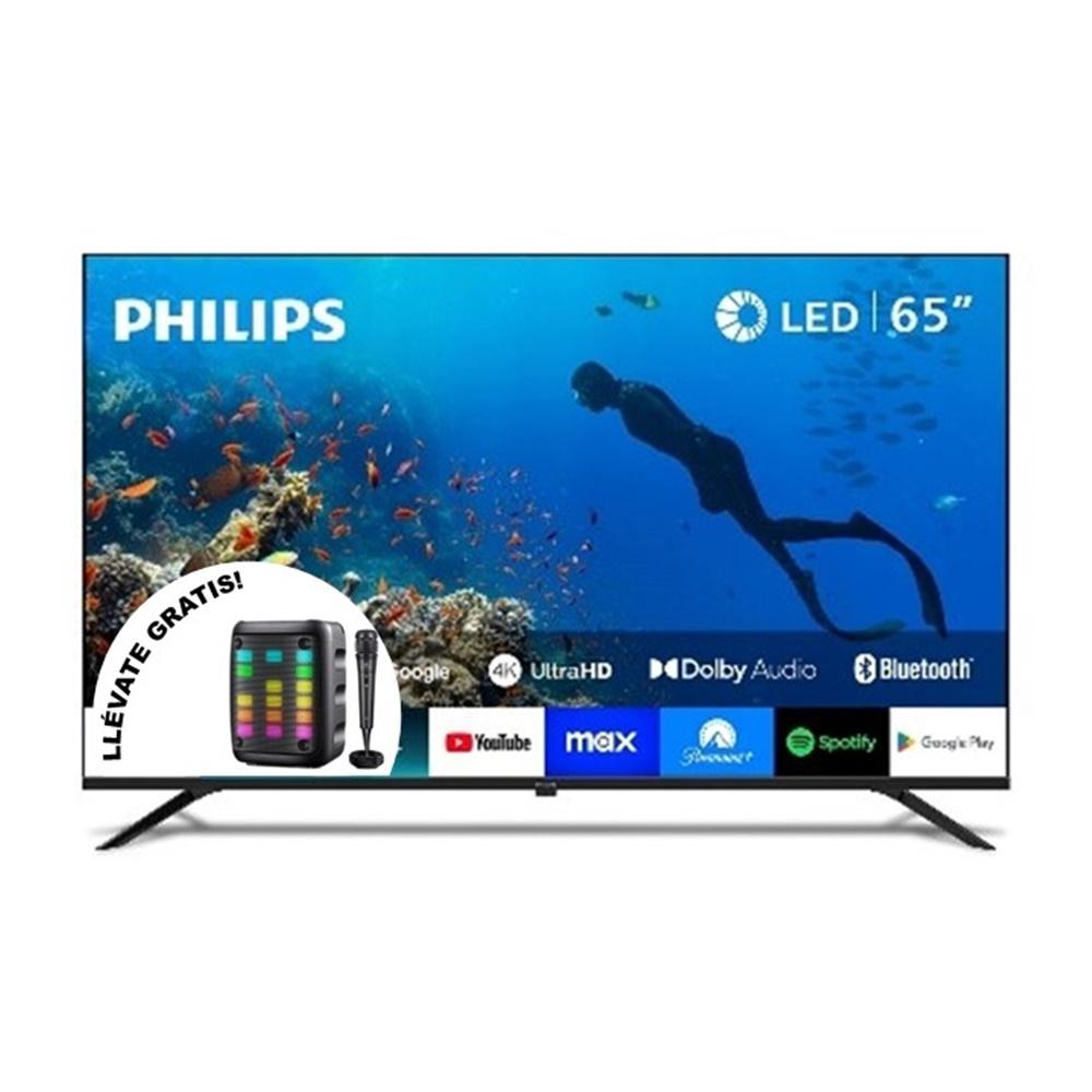 TELEVISOR PHILIPS SMART TV 65" LED 4K GOOGLE TV 65PUD7019 + PARLANTE EVERSOUND EV-5301 DE REGALO