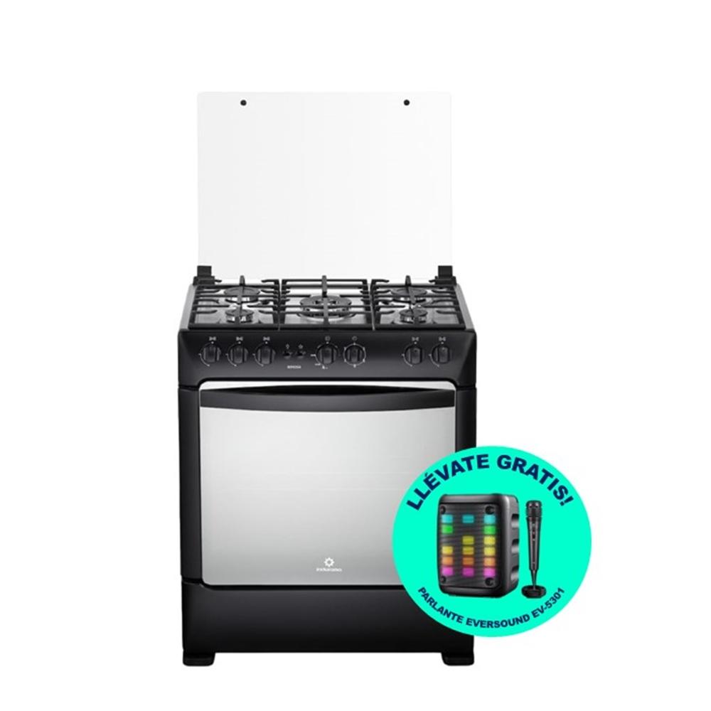 COCINA A GAS INDURAMA BORGOÑA ZAFIRO 5 HORNILLAS + PARLANTE EVERSOUND EV-5301 DE REGALO