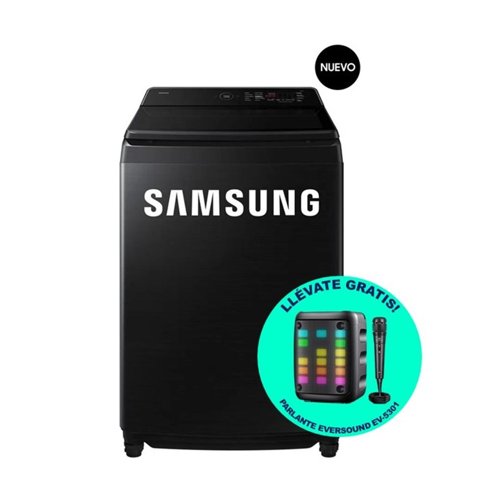 LAVADORA SAMSUNG 19 KG AI WASH ECOBUBBLE NEGRA WA80F19S8BPE + PARLANTE EVERSOUND EV-5301 DE REGALO
