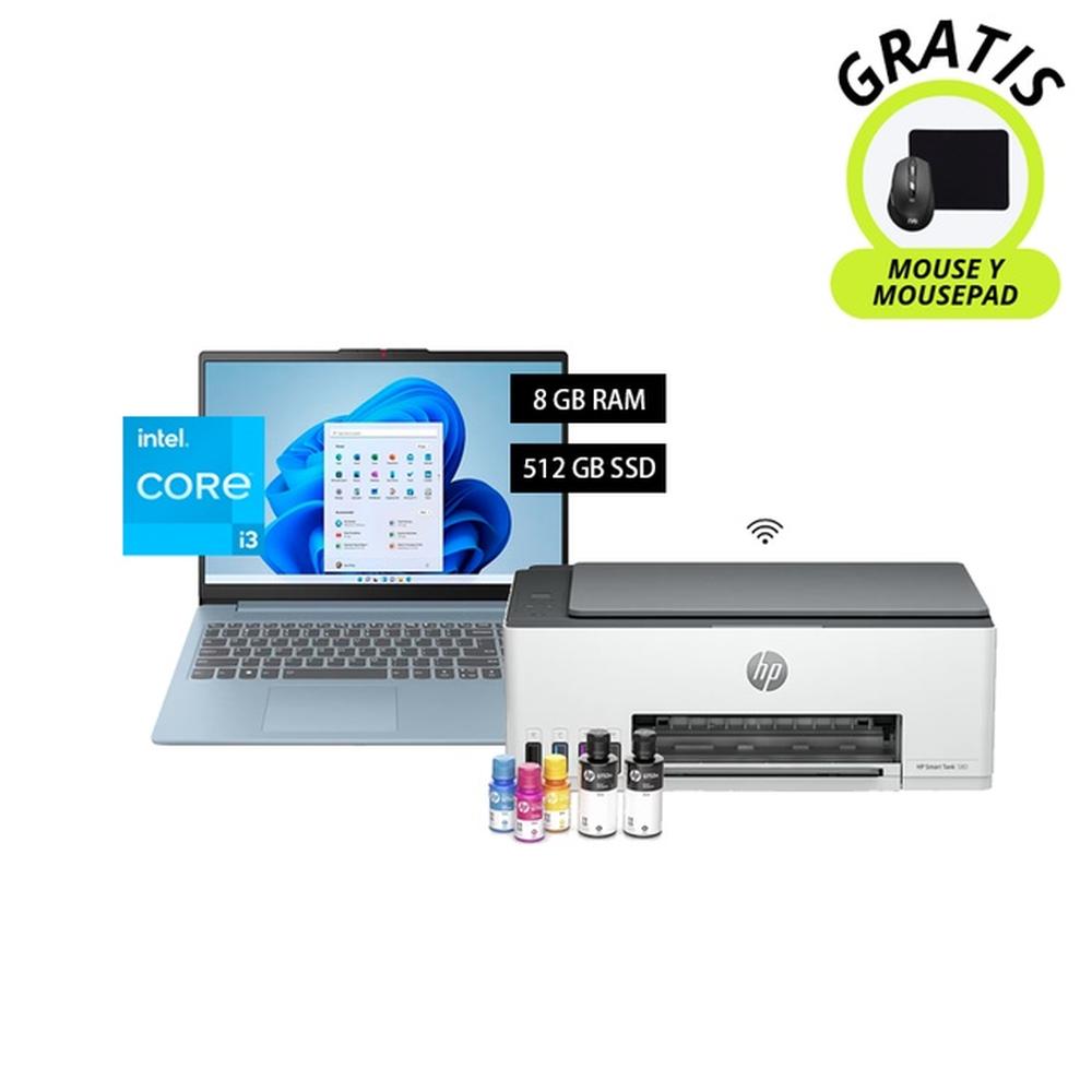 LAPTOP LENOVO PROCESADOR INTEL CORE I3 + IMPRESORA MULTIFUNCIONAL HP SMART TANK 580