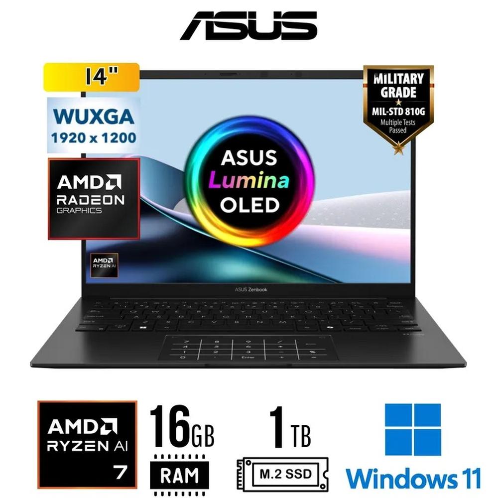 LAPTOP ASUS 14.0" UM3406KA-QD092W OLED AMD RYZEN Ai7-350 WIN11 16GB 1TB SSD