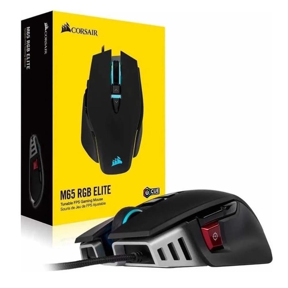 MOUSE ÓPTICO GAMING CORSAIR M65, RGB, NEGRO