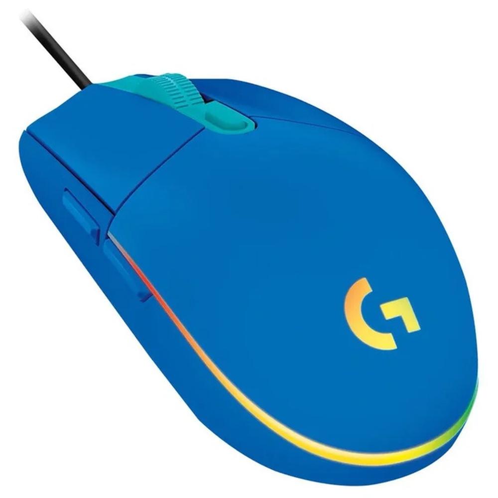 MOUSE GAMING LOGITECH G203, RGB, 8000 DPI,USB,COLOR AZUL
