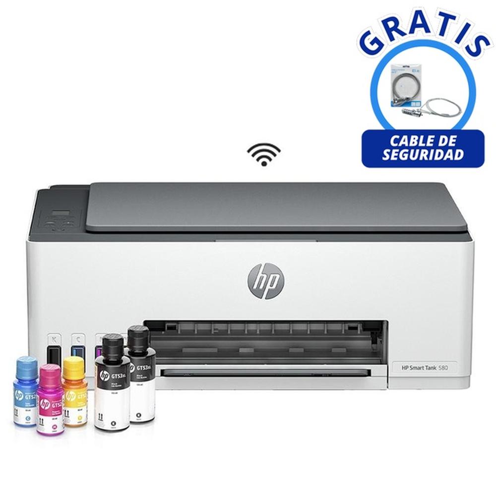 IMPRESORA MULTIFUNCIONAL HP SMART TANK 580, WIFI, BLUETOOTH, USB, COLOR BLANCO Y NEGRO