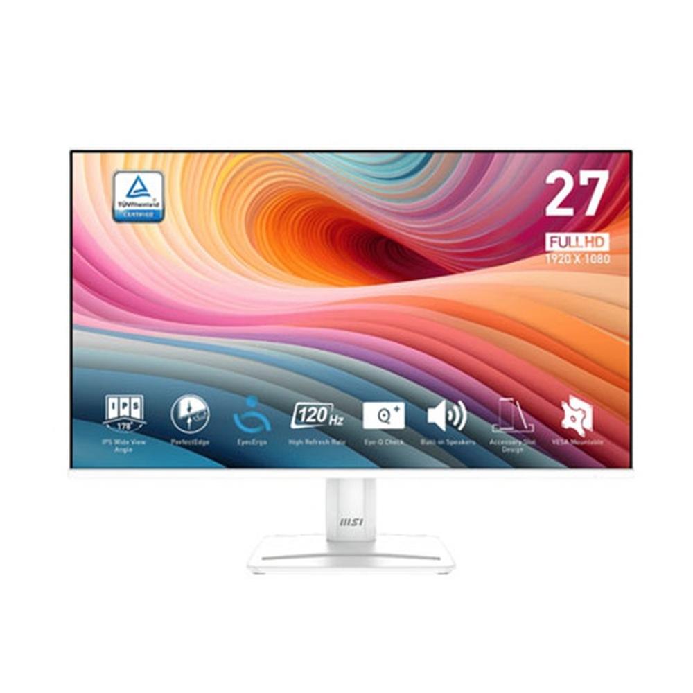 MONITOR MSI PRO MP275W-E2, 27 FHD, PANEL IPS, 1920 X 1080, 120HZ, X1 HDMI, X1 DISPLAY PORT, X1 VGA, X1 JACK AURICULARES, COLOR BLANCO