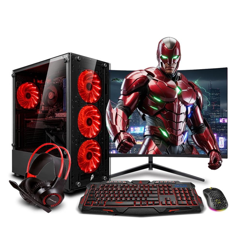 MI PC LISTA - PC GAMER DRACO RED CORE I7 10700F 32GB 500GB 24" CURVO RTX3050 6GB MIPCLISTA - MI PC LISTA