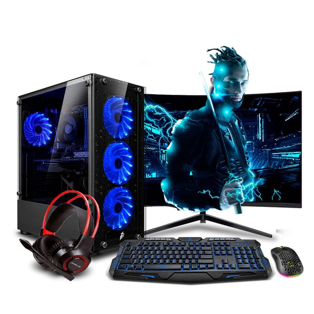 MI PC LISTA - PC GAMER DRACO BLUE PLUS INTEL CORE I5 14400F 16GB 1TB 24" CURVO RTX3050 6GB MIPCLISTA - MI PC LISTA