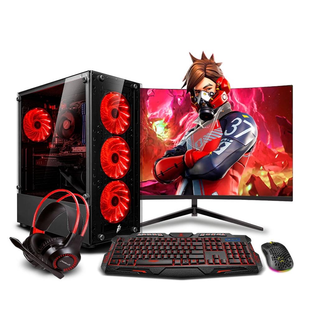MI PC LISTA - PC GAMER DRACO RED PLUS INTEL CORE I5 12400F 16GB 500GB 24" CURVO RTX5050 8GB MIPCLISTA - MI PC LISTA