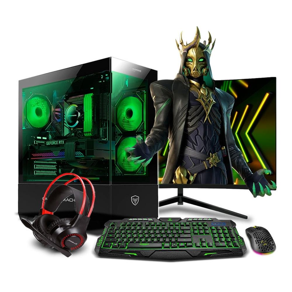 MI PC LISTA - PC GAMER DRACO GREEN PLUS INTEL CORE I9 11900F 32GB 1TB 24" CURVO RTX5060 8GB MIPCLISTA - MI PC LISTA