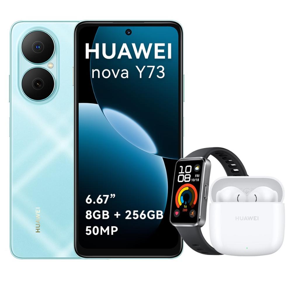 CELULAR HUAWEI NOVA Y73 AZUL 8GB+256GB - SUPER BATERÍA 6620 MAH + BAND 10 Y FREEBUDS DE REGALO
