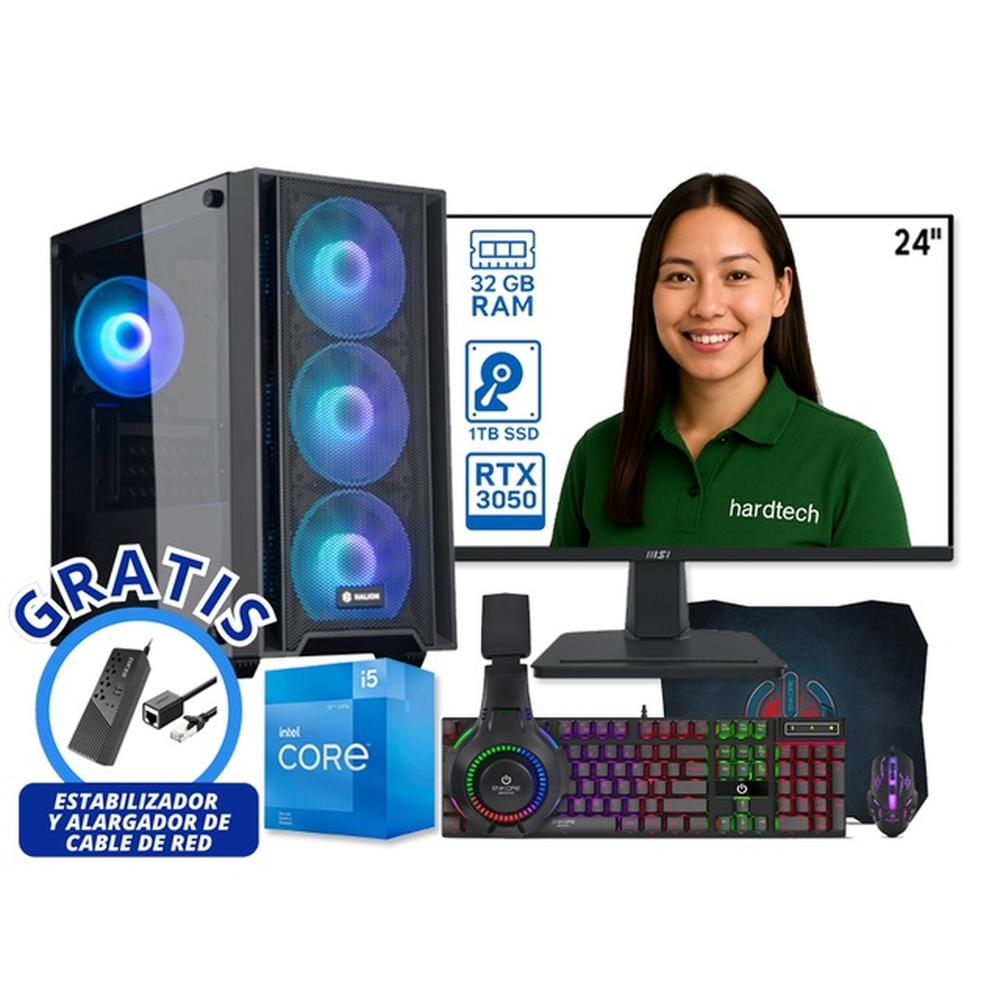 COMPUTADORA GAMER PROCESADOR INTEL CORE I5-12400F, 32GB RAM, SSD 1TB, RTX 3050
