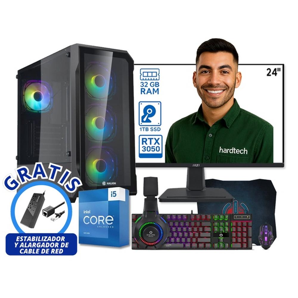 COMPUTADORA GAMER PROCESADOR INTEL CORE I5-14400F, 32GB RAM, SSD 1TB, RTX 3050