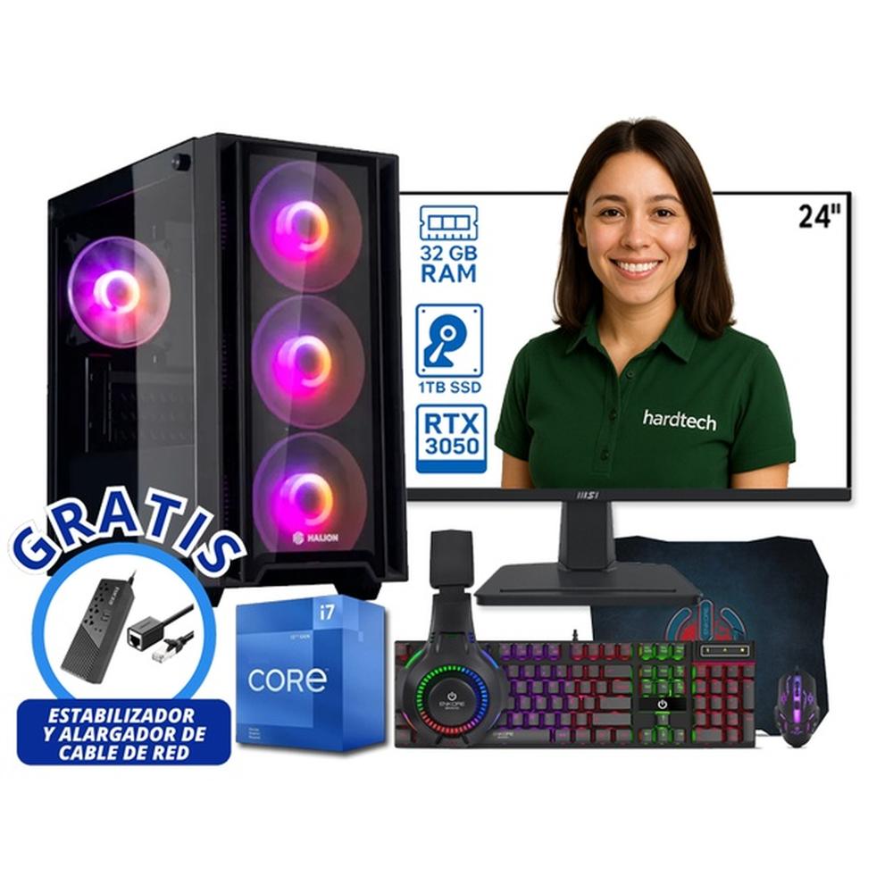 COMPUTADORA GAMER PROCESADOR INTEL CORE I7-12700F, 32GB RAM, SSD 1TB, RTX 3050