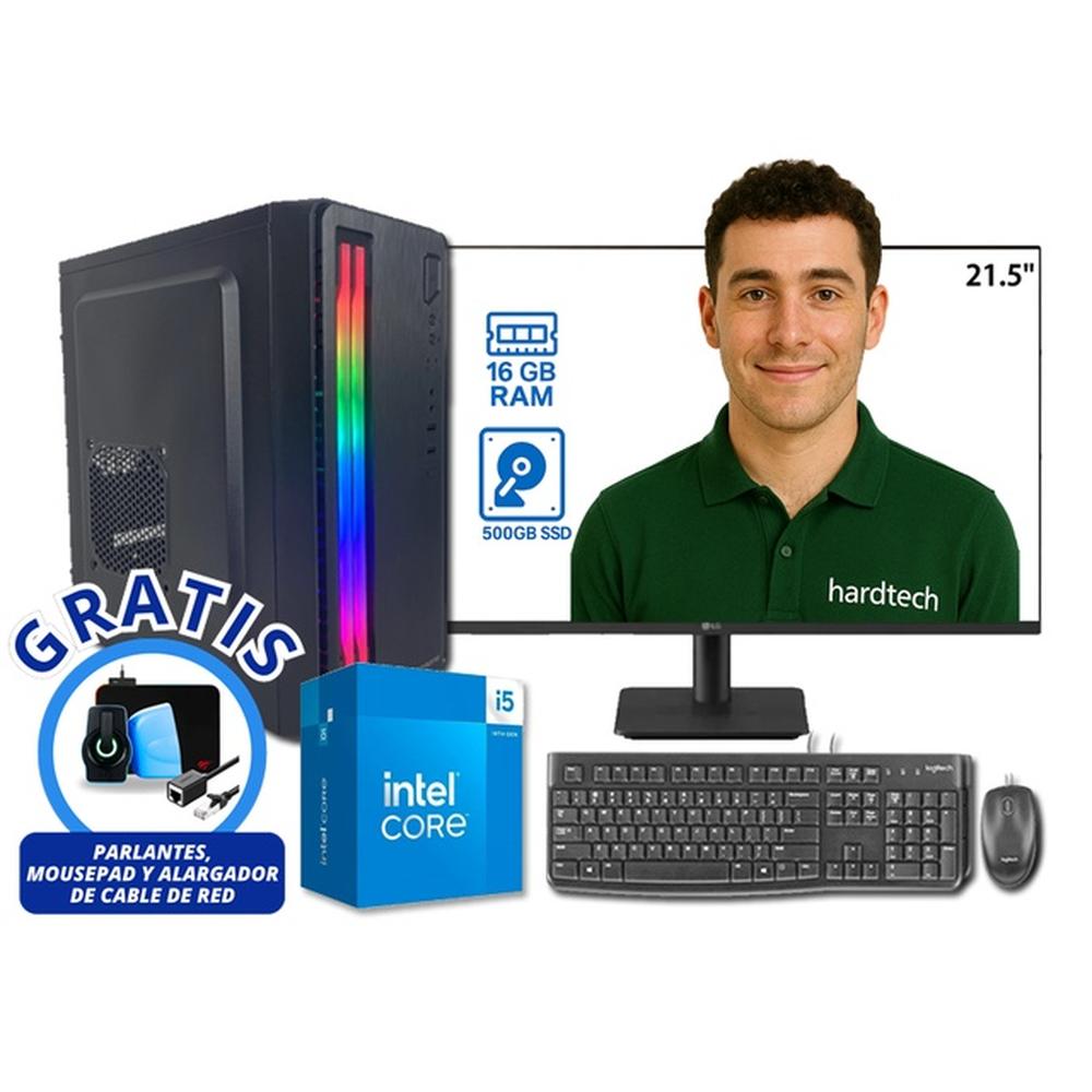COMPUTADORA DE ESCRITORIO PROCESADOR INTEL CORE I5-14400, 16GB RAM, 500 GB SSD