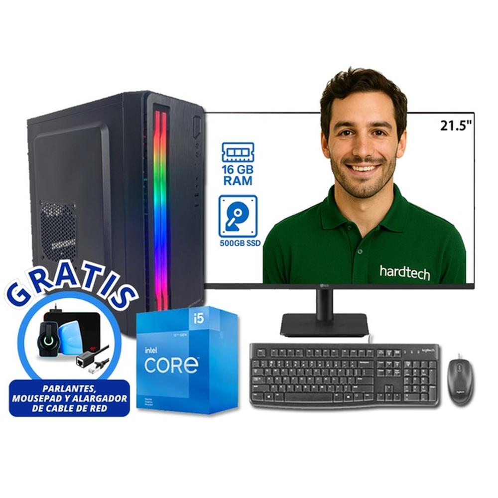 COMPUTADORA DE ESCRITORIO PROCESADOR INTEL CORE I5-12400, 16GB RAM, 500 GB SSD