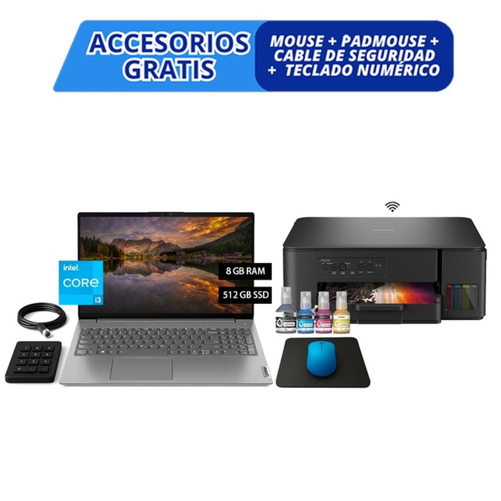 COMBO HARDTECH LAPTOP LENOVO V15 G4 IRU – I3-1315U, 8GB, 512GB SSD, GRIS + IMPRESORA BROTHER DCP-T430W (WIRELESS DIRECT) + ACCESORIOS GRATIS