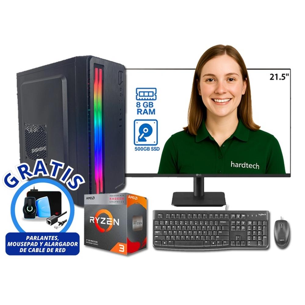COMPUTADORA DE ESCRITORIO PROCESADOR RYZEN 3 3200G, 8GB RAM, SSD 500GB