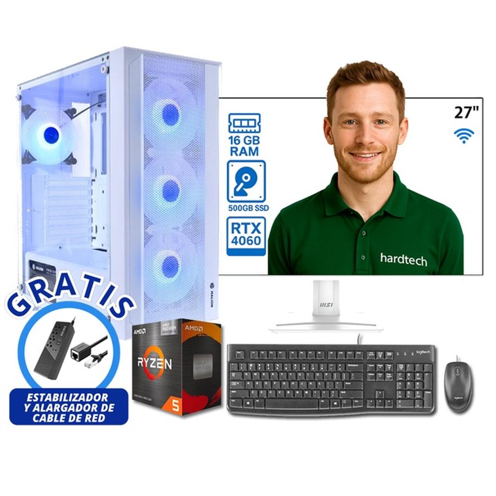 COMPUTADORA GAMER PROCESADOR AMD RYZEN 5 5600GT, 16GB RAM, SSD 500GB, RTX 4060