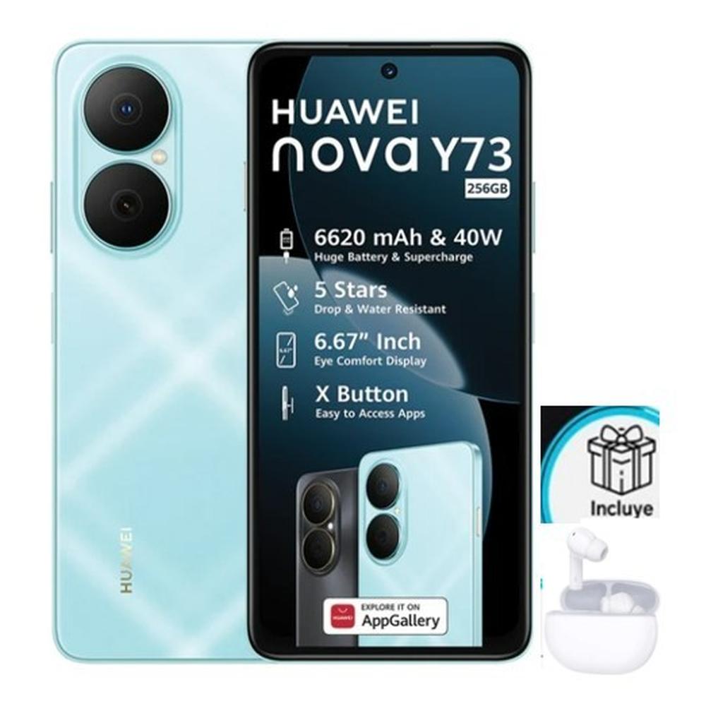 CELULAR HUAWEI NOVA Y73 AZUL 8GB+256GB - SUPER BATERÍA 6620 MAH + FREEBUDS DE REGALO
