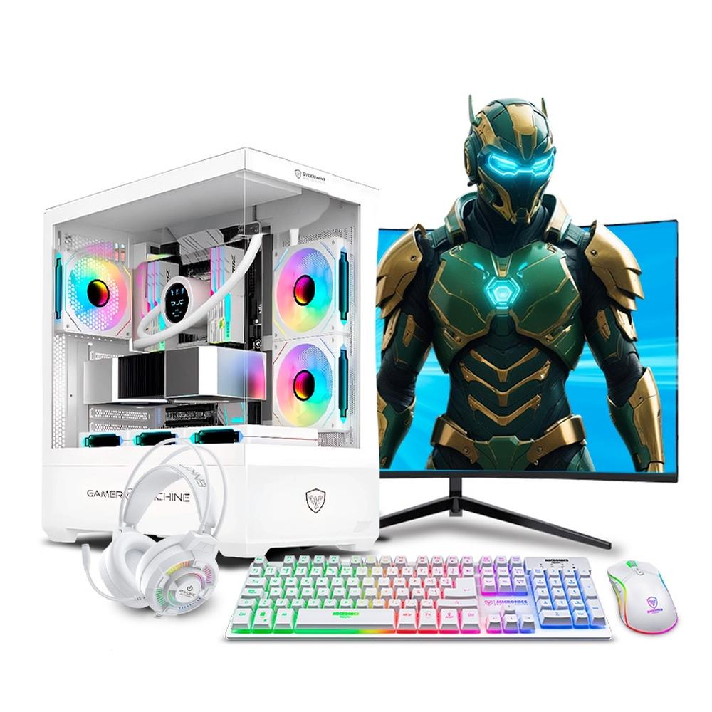 COMPUTADORA PC GAMER DRACO WHITE RGB INTEL CORE I7 12700F 32GB DDR4 500GB 24" CURVO RTX5060TI 16GB MIPCLISTA - MI PC LISTA