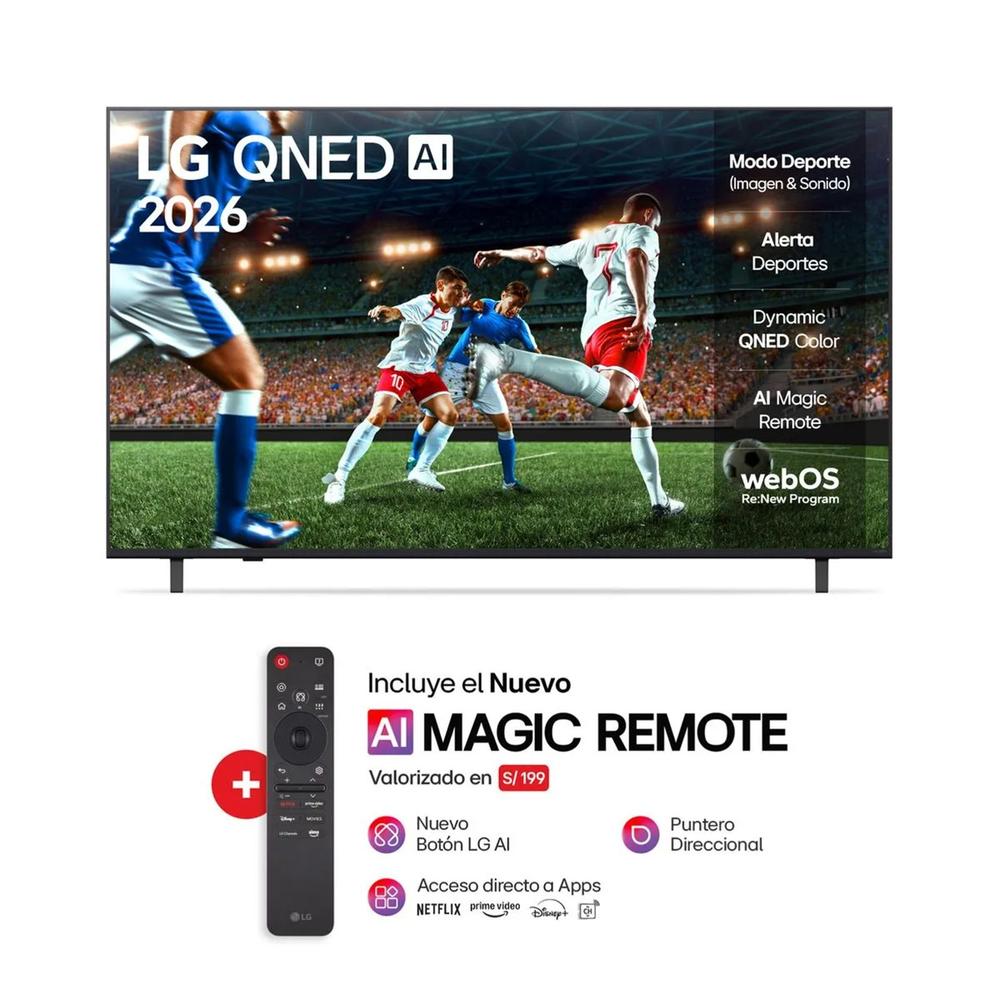 TELEVISOR LG QNED 65” 4K UHD SMART TV CON AI 65QNED73ASA (2026)