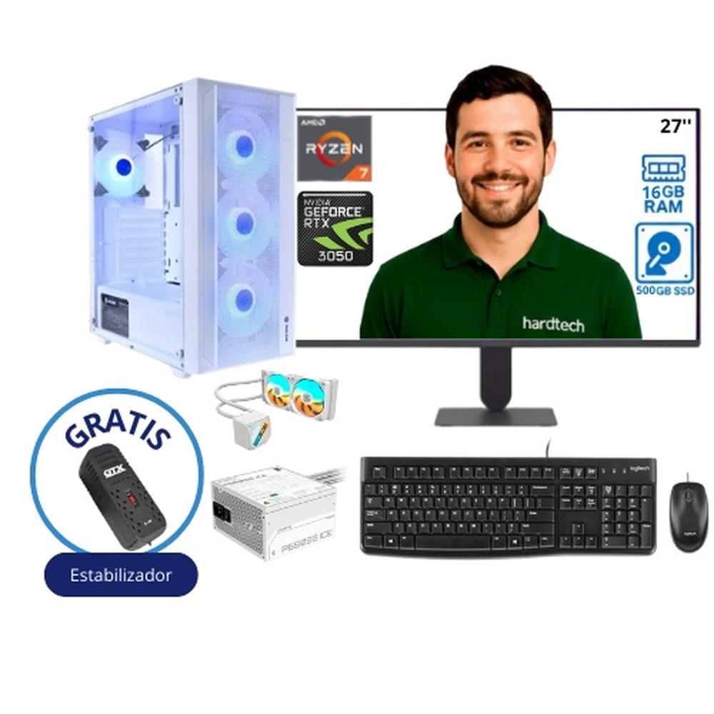 COMPUTADORA GAMER PROCESADOR AMD RYZEN 7 7700X, 16GB RAM, SSD 500GB, RTX 3050