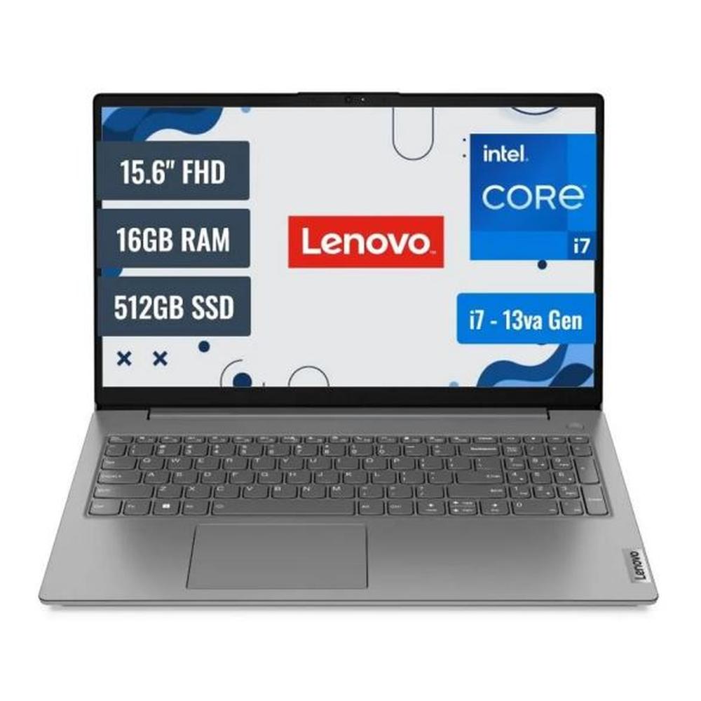 LAPTOP LENOVO V15 G4 IRU INTEL I7-1355U 10 NUCLEOS 16GB 15.6 FHD, 13VA GEN. 512 GB SSD WINDOWS 11 GRIS.
